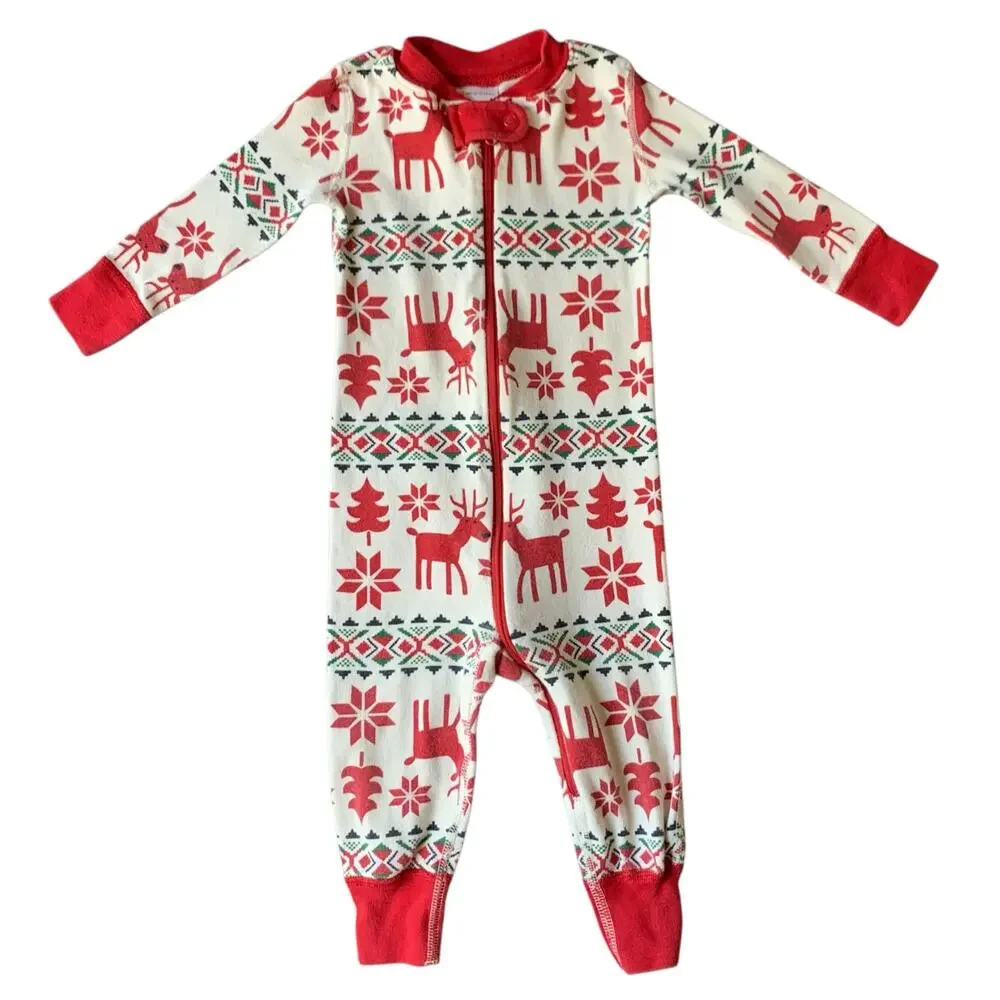 Hanna Andersson Dear Deer Baby Zip Sleeper